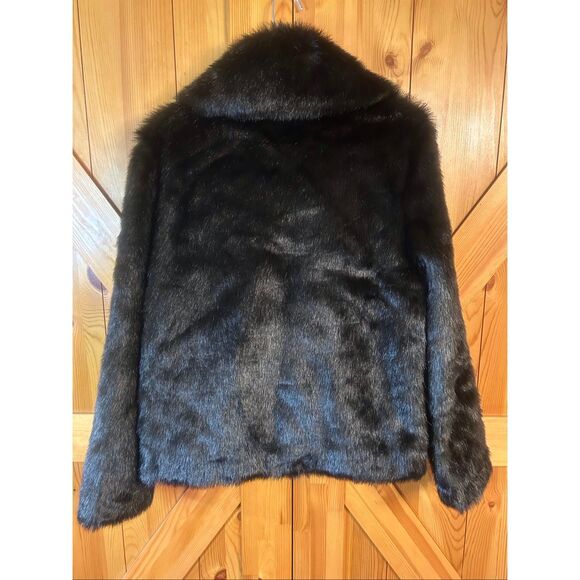 Jennifer Lopez Lined Faux Fur Black Jacket NWT Size Medium (5682) - Picture 7 of 7